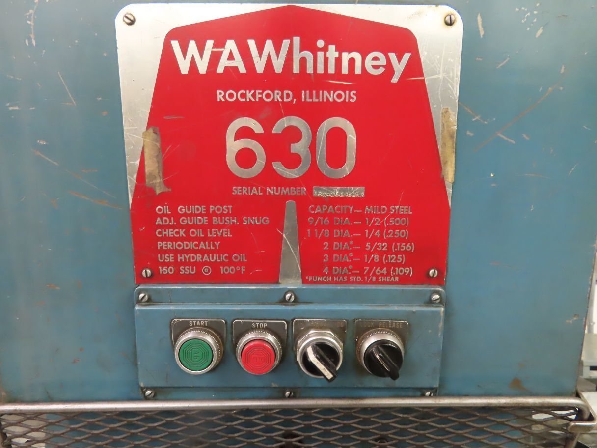 W.A. WHITNEY 630 Scrapped Equipment | MD Equipment Services LLC