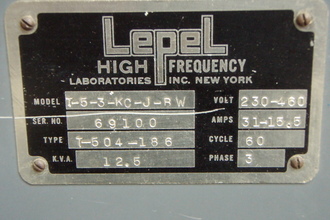 LEPEL HIGH FREQUENCY LABORATORIES T-5-3-KC-J-RW Ovens | MD Equipment Services LLC (6)